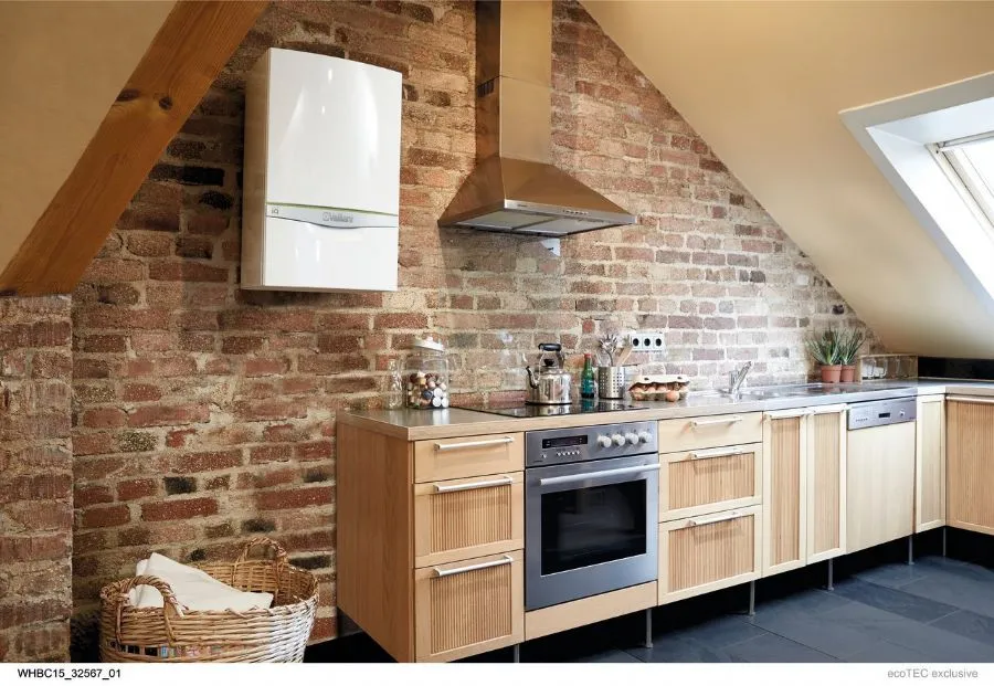 Photo of Vaillant boiler installed in a kitchen